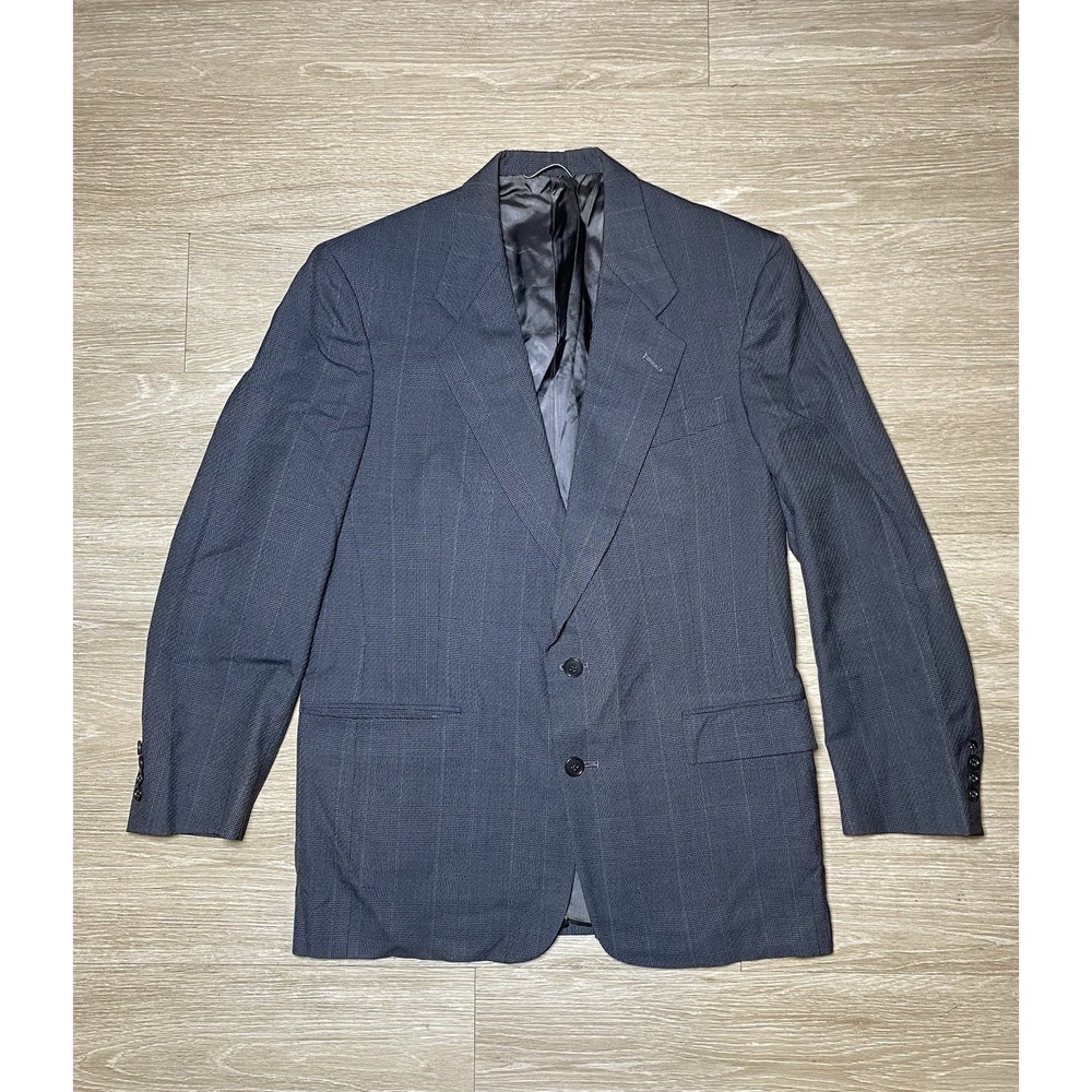 Vintage‎ Christian Dior Monsieur Dark Gray Striped Wool Blazer Men's Size 41R